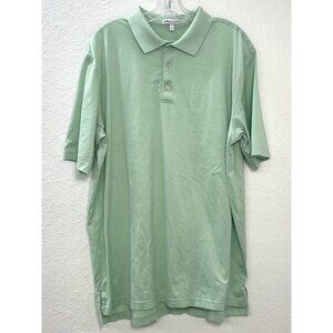PETER MILLAR Mens XL Mint Green 100% Cotton S/S Golf POLO Shirt Preppy EUC